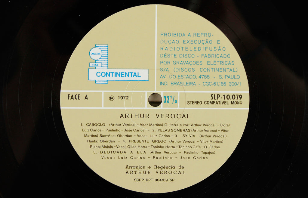 Mr. Bongo Verocai, Arthur: Arthur Verocai LP